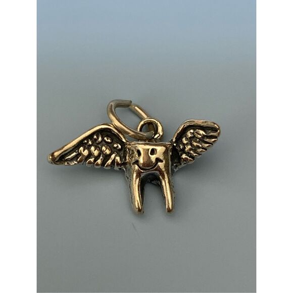 Tooth Fairy Sterling Silver Jewelry Charm #fairy #dentist - Picture 1 of 4